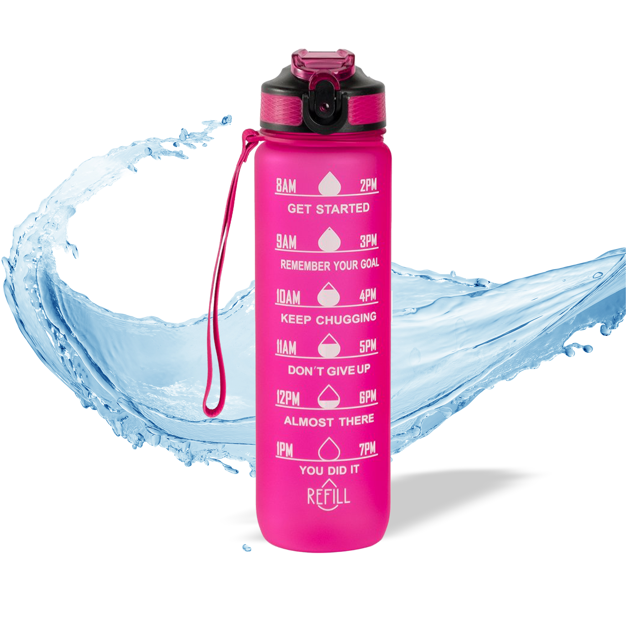 Motivation water bottle pink