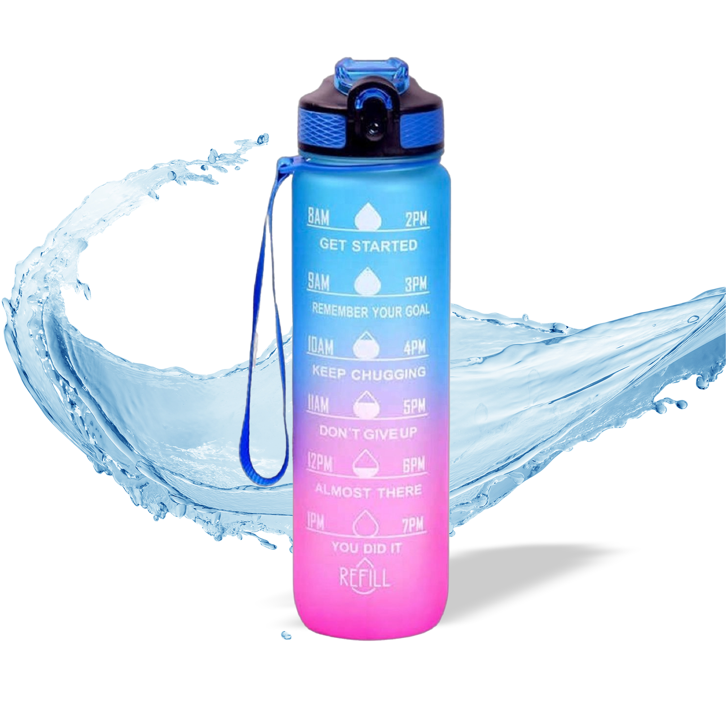 Motivation water bottle pink