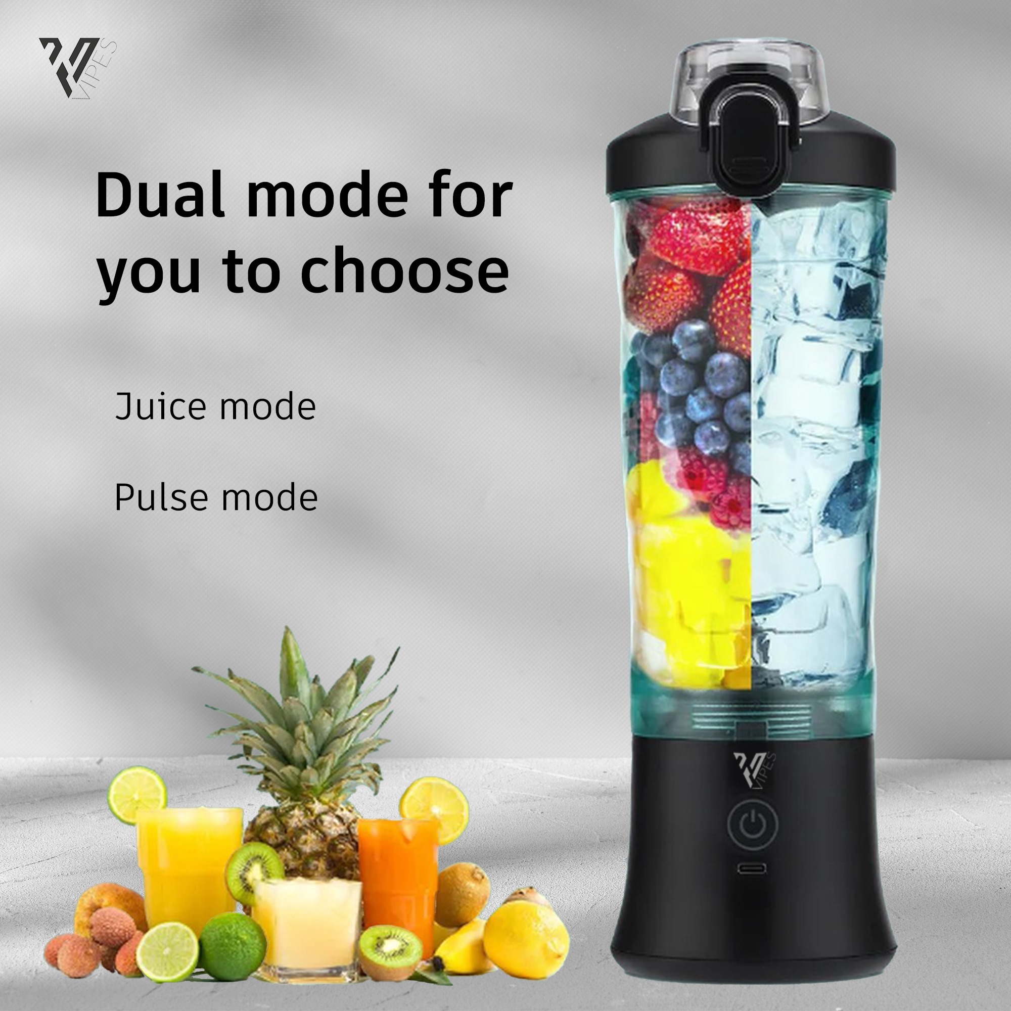 Oplaadbare blender 600ml wit