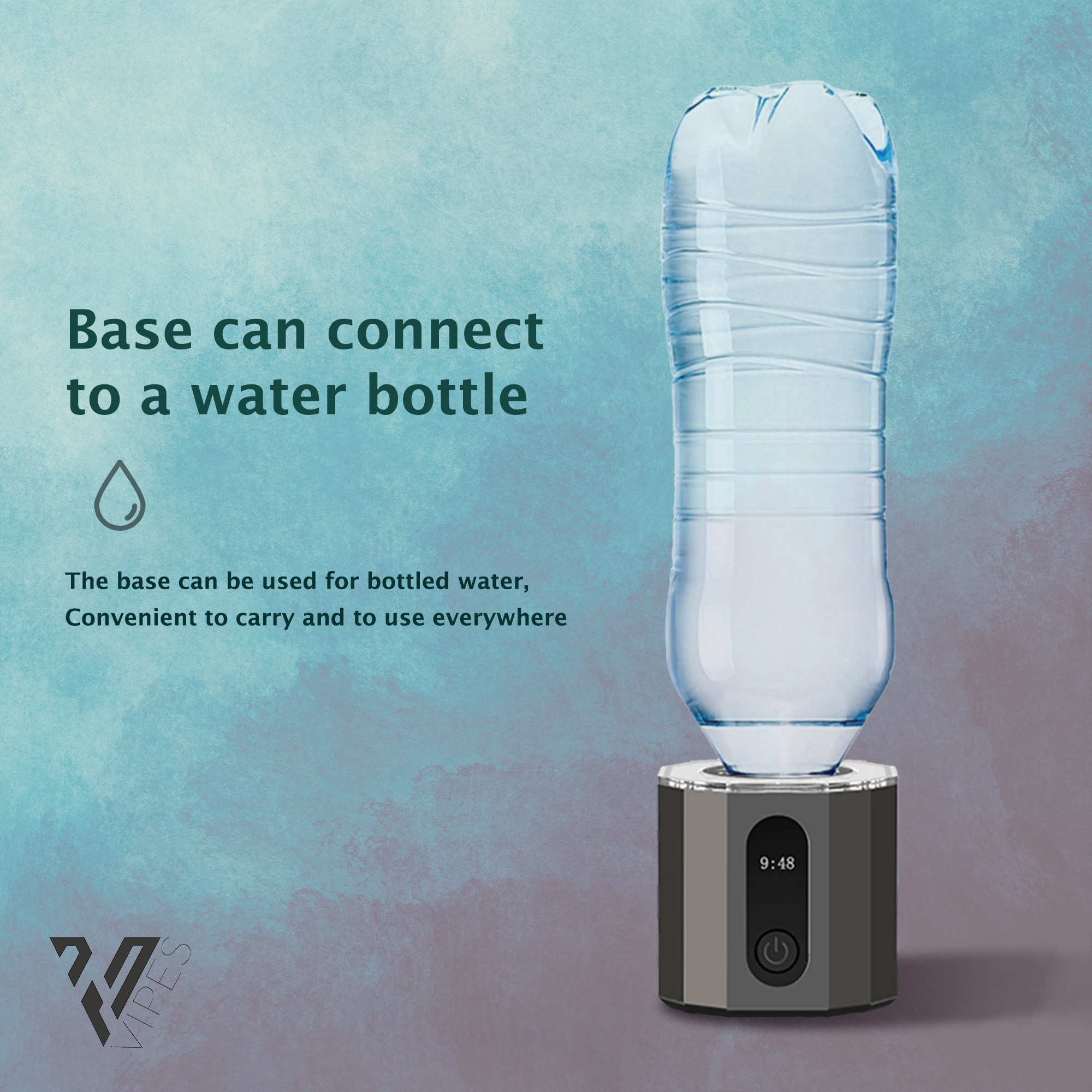 Vipes hydrogen water bottle zwart