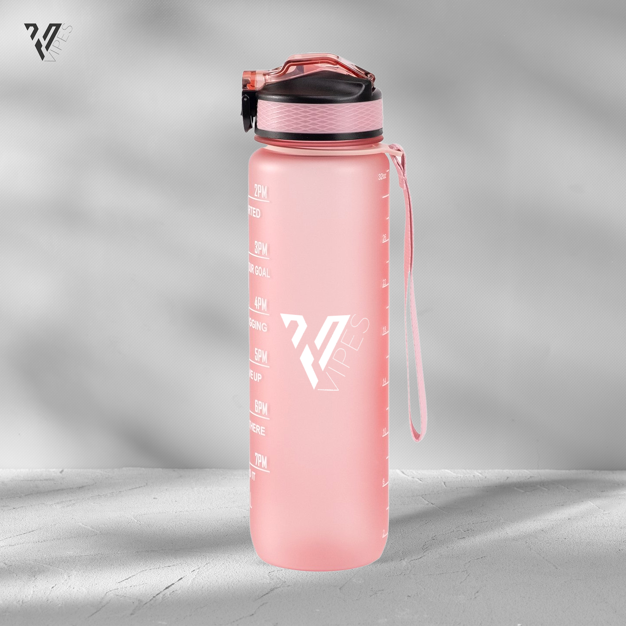 Motivation water bottle light pink