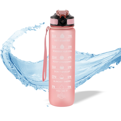 Motivation water bottle pink