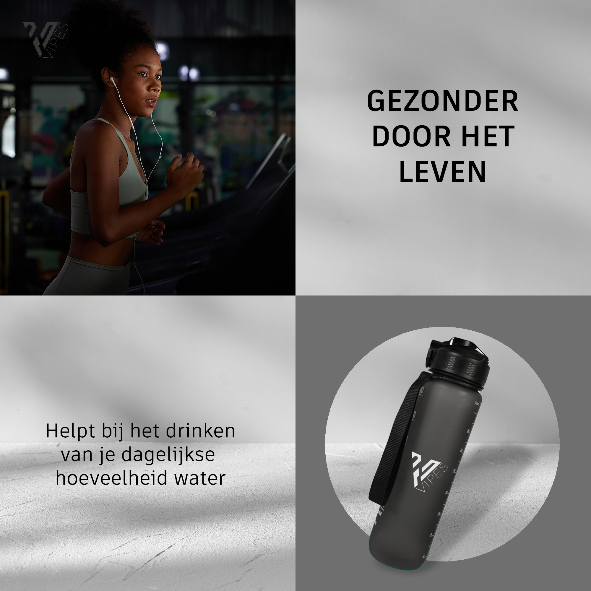 Motivatie waterfles cyan