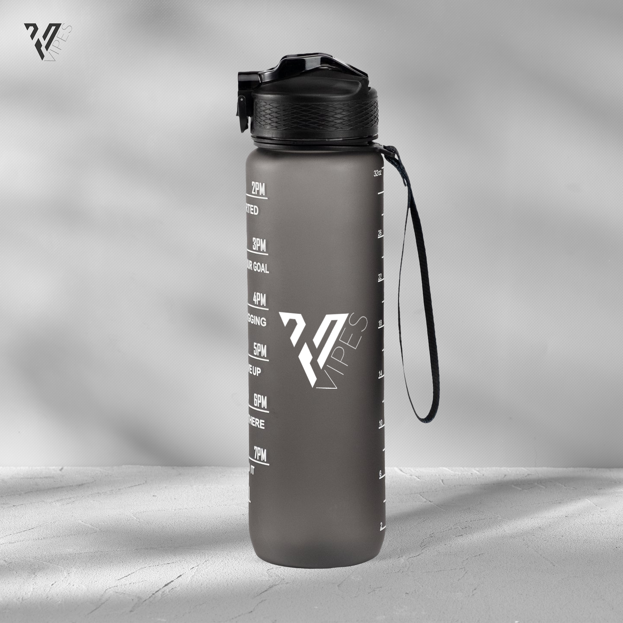 Motivation water bottle black