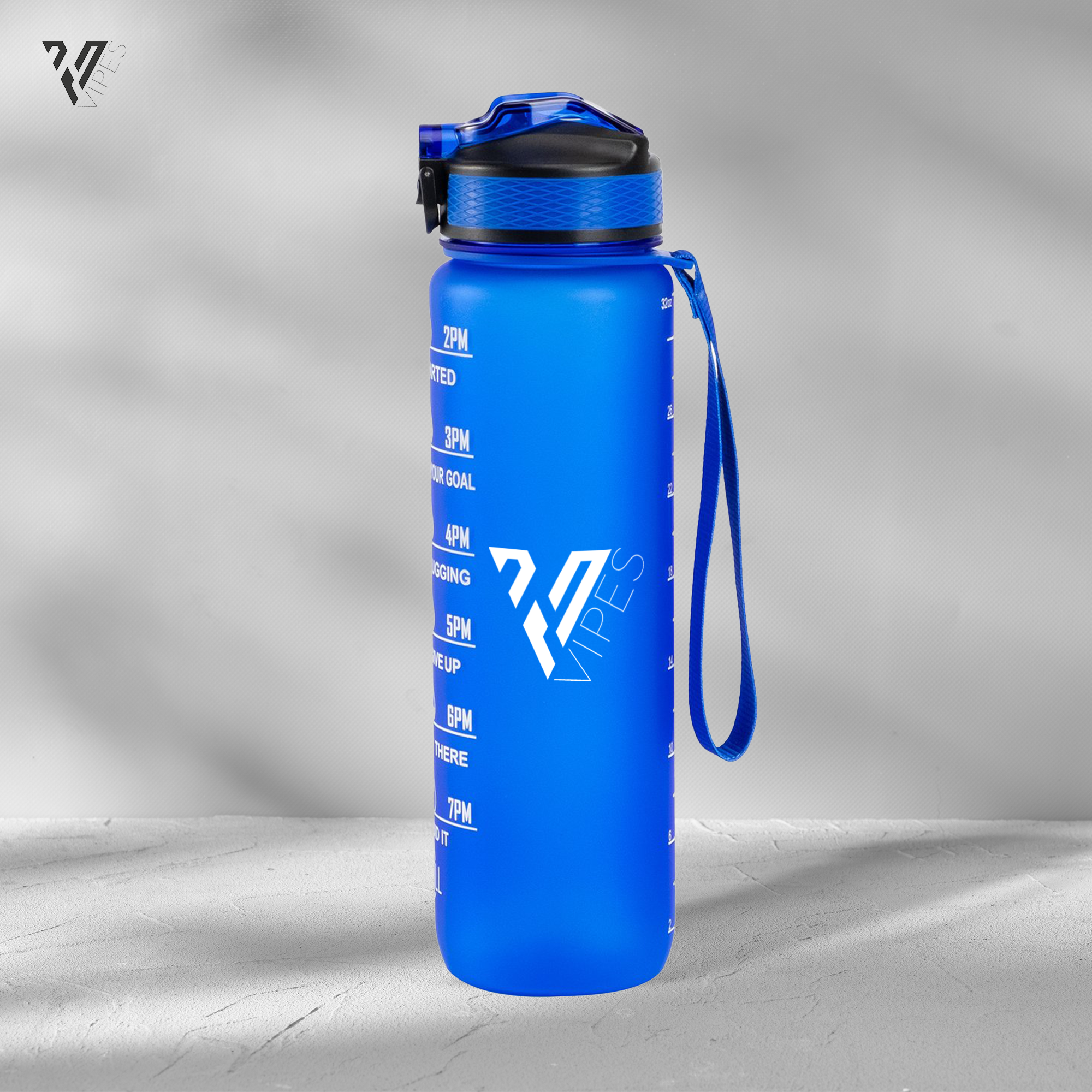 Motivation water bottle blue