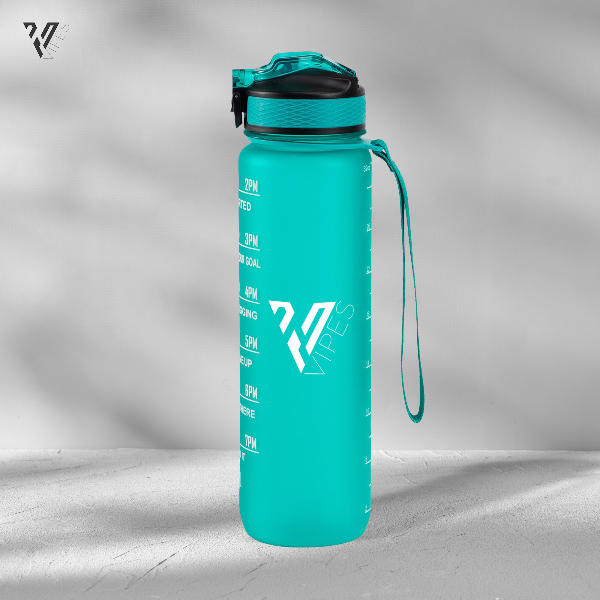 Motivation water bottle cyan