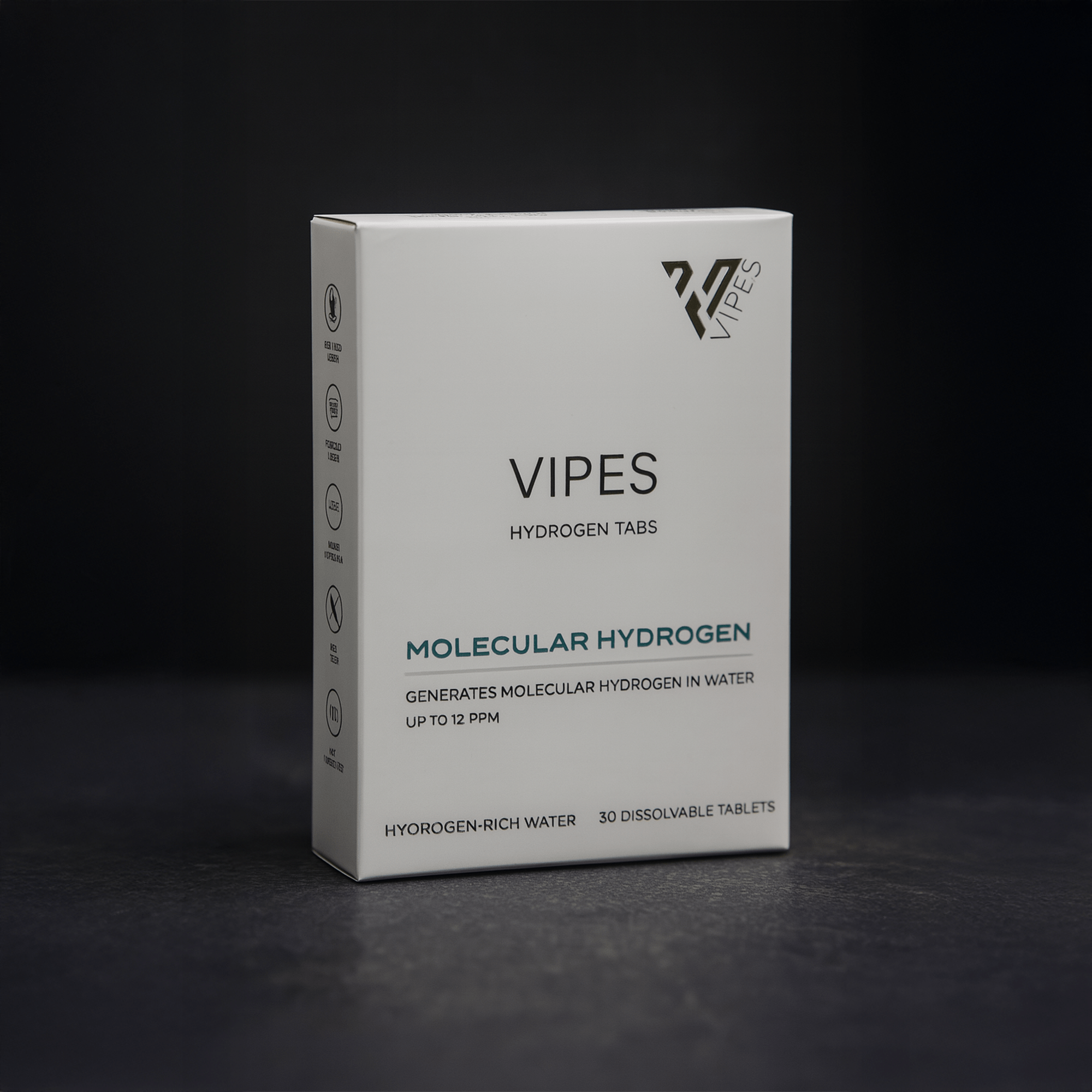 Vipes H2 Tabs - Effervescent Tablets for Hydrogen-Rich Water, Easy and Compact
