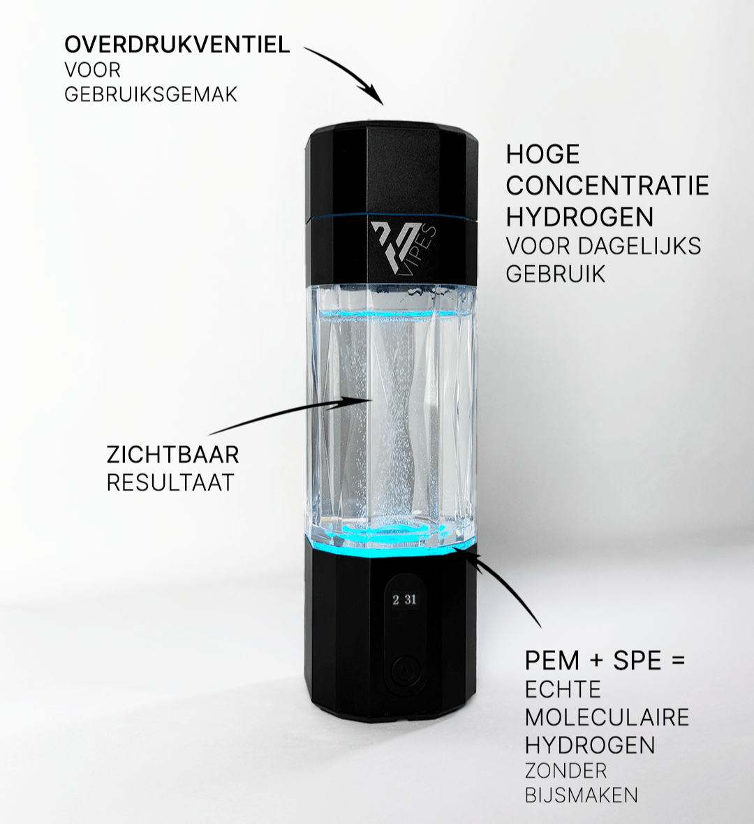 Vipes Hydrogen Water Fles – Meer Energie en Betere Focus